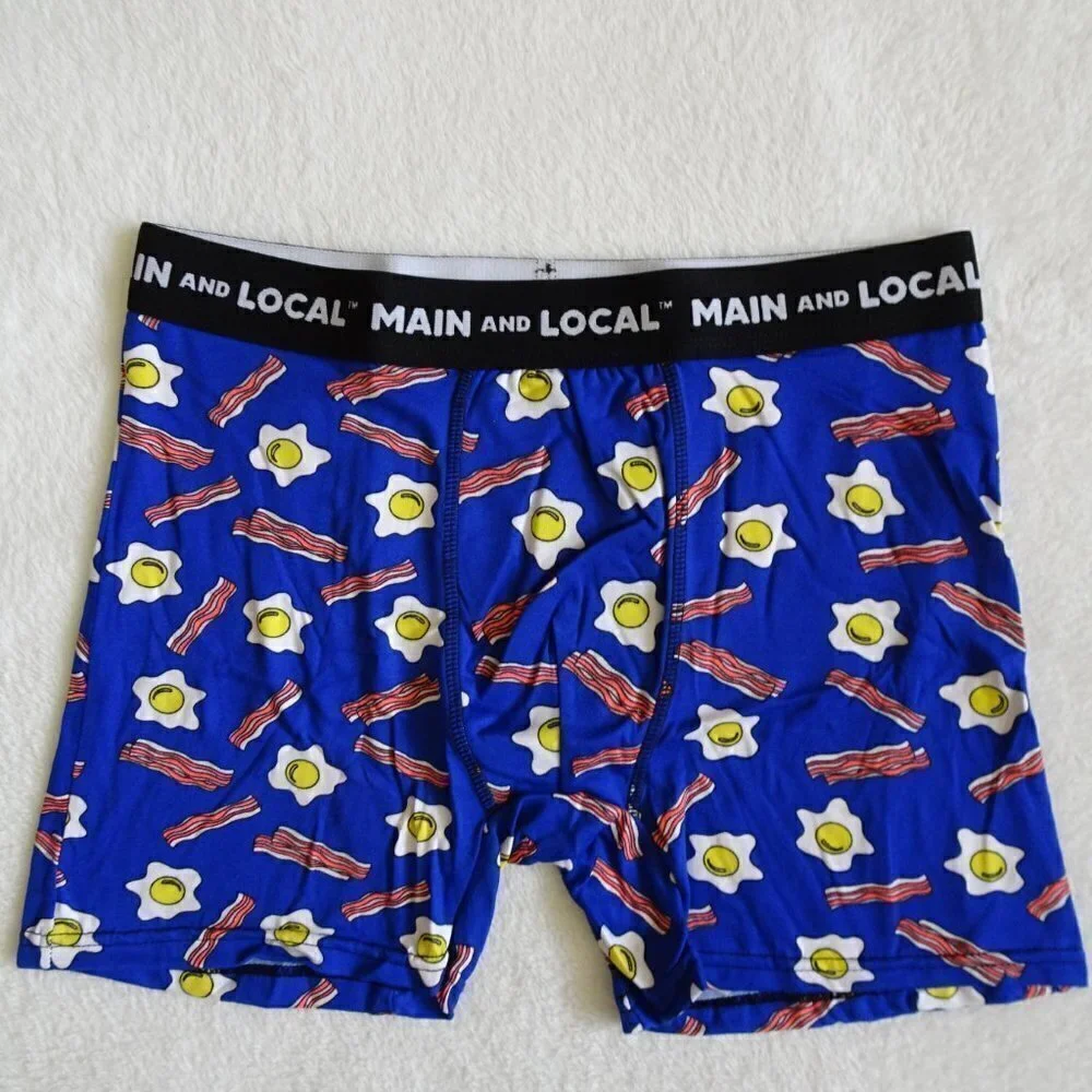 Bacon Theme Men's Boxer Briefs Size M Funny Underwear Gift Size 32 - 34